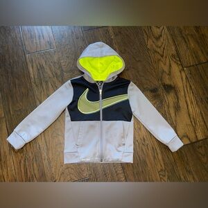 Nike Dri-FIT Gray Full Zip Boys Jacket with hood size 5, EUC